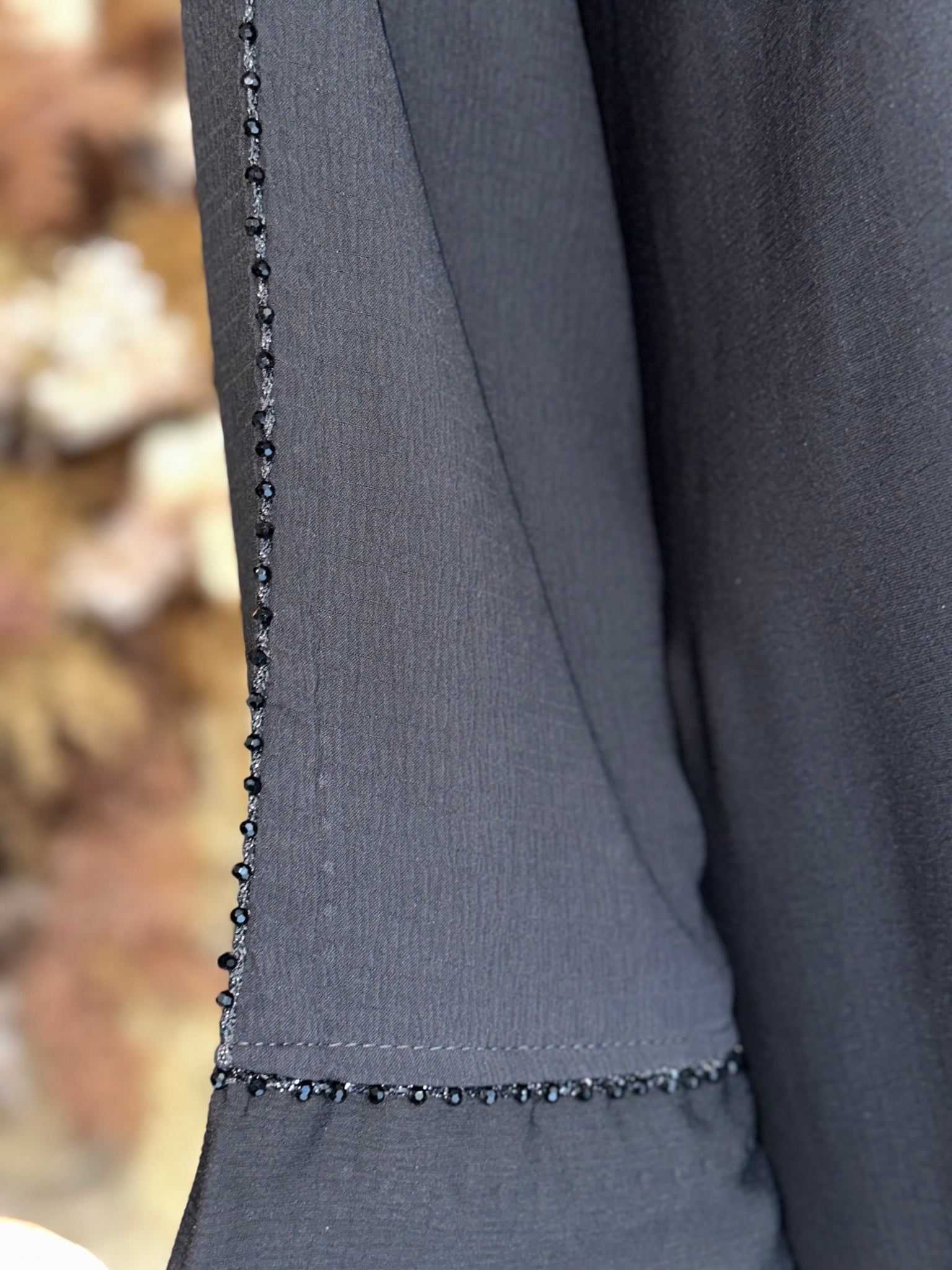Black Rhinestone Abaya with Matching Hijab
